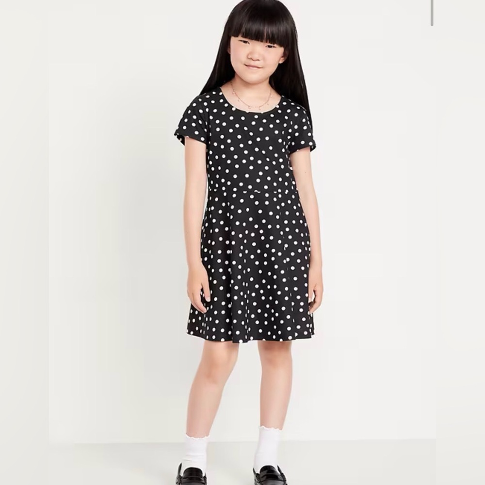 Old Navy Printed Short-Sleeve Fit and Flare Dress for Girls